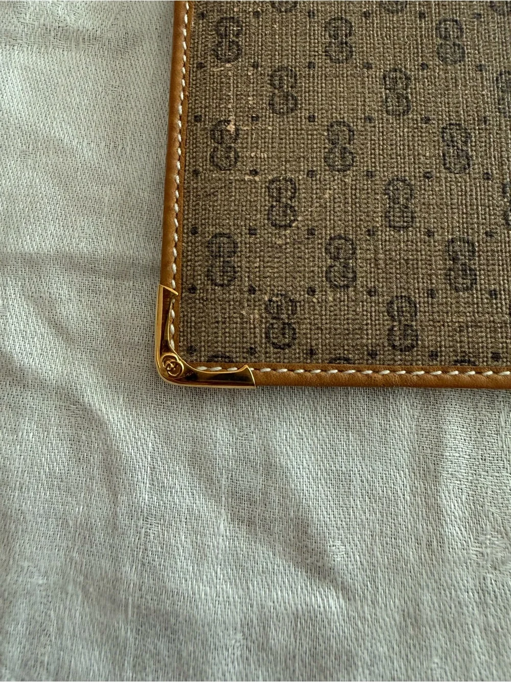 Gucci Brown Monogram Slim Long Wallet with Gold Corners - Picture 7 of 13